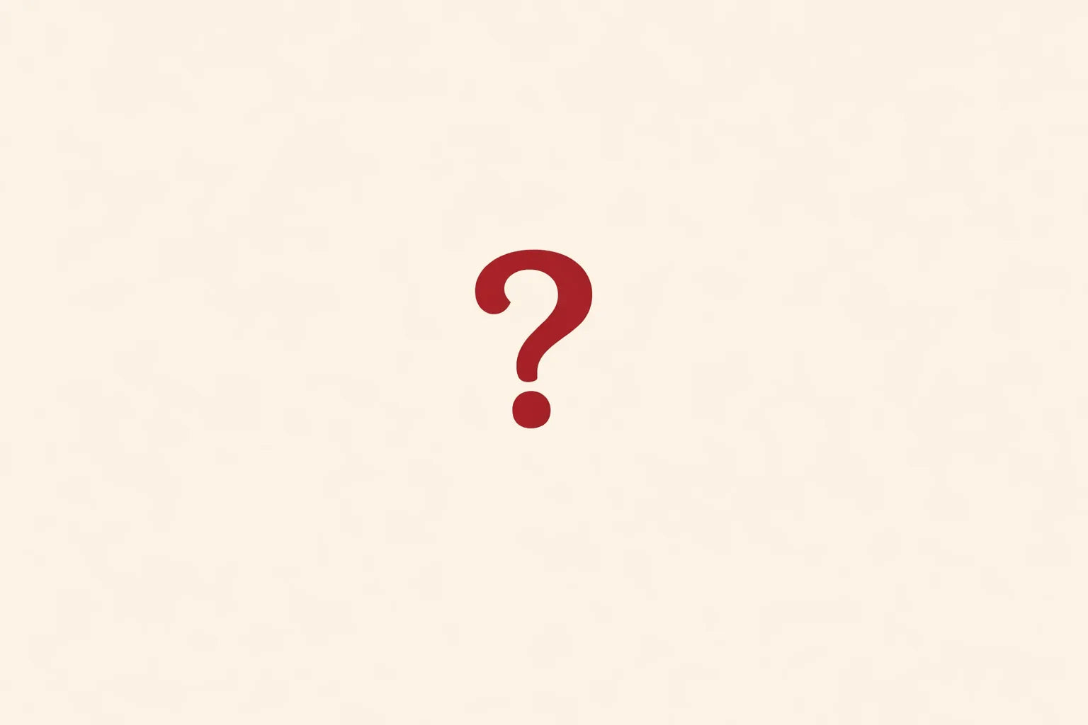 Simple question mark icon graphic on a warm cream background