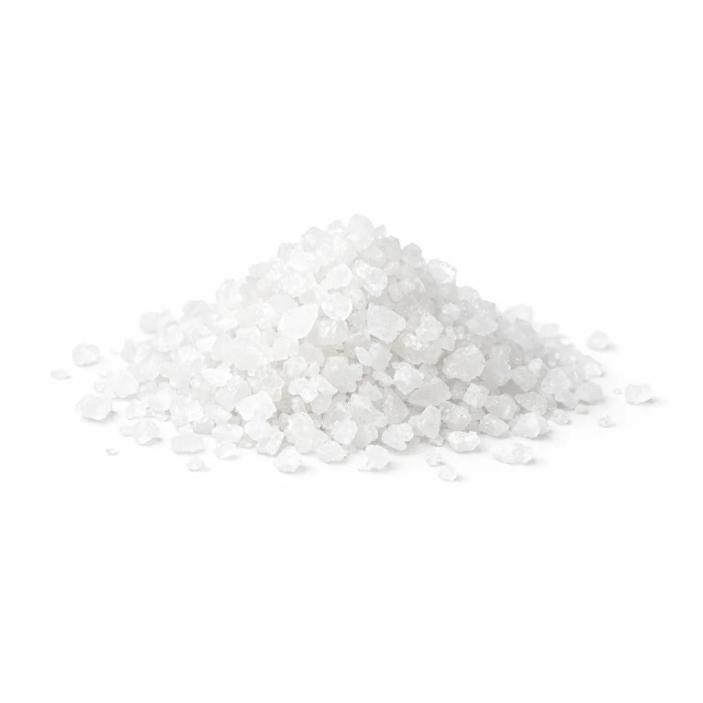 A small pinch pile of coarse sea salt