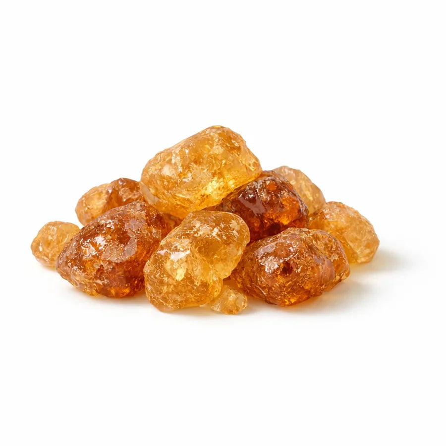 Golden brown guggul resin lumps