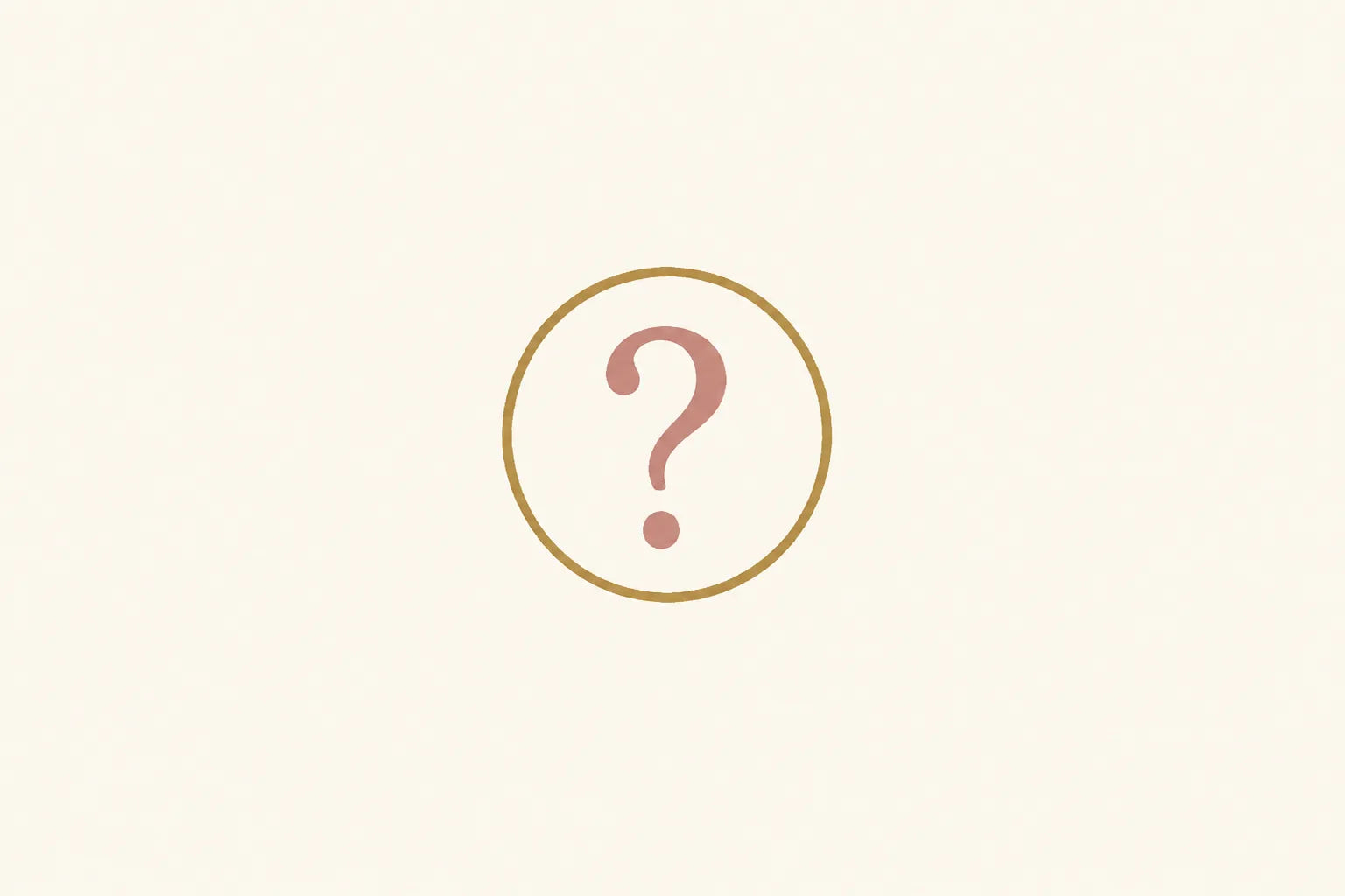 Simple section header graphic with a question mark inside a hand-drawn circle
