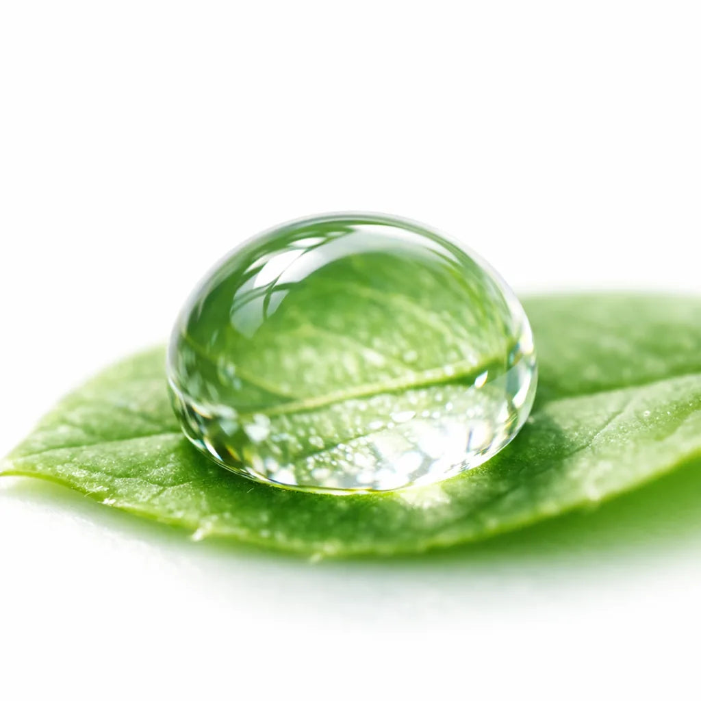 A water droplet on a leaf
