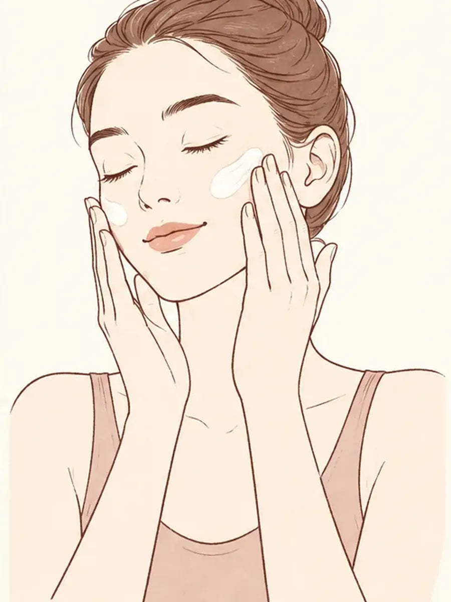Step three, moisturizer on top and sunscreen during the day