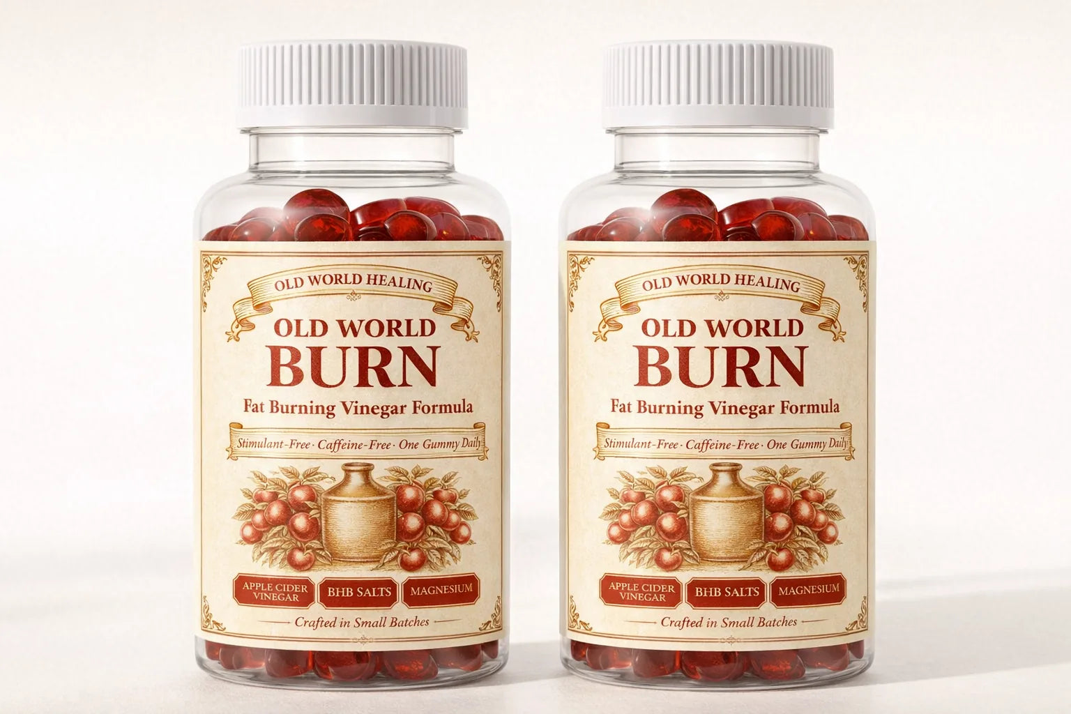 Two jars of Old World Burn in bright natural light