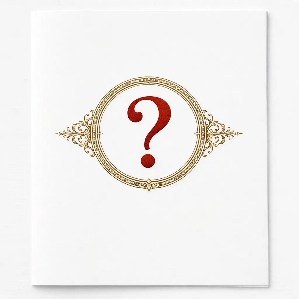 Apothecary-style question mark mark
