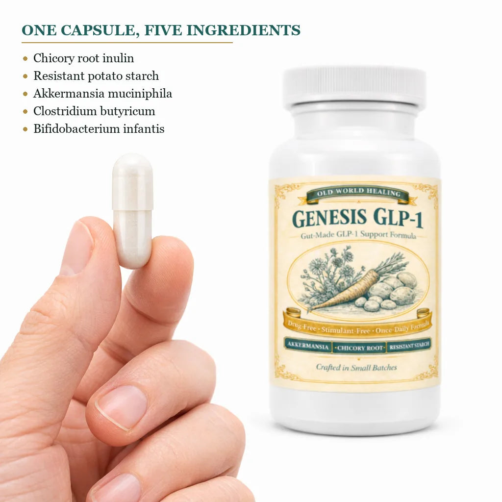 One capsule and the five ingredients inside it