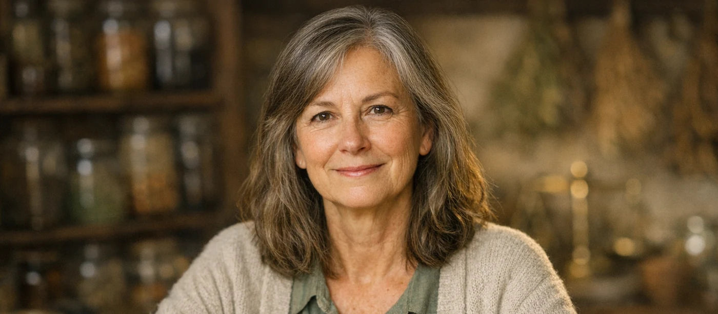 Mary Miller, herbalist and natural health researcher at Old World Healing, in her workroom