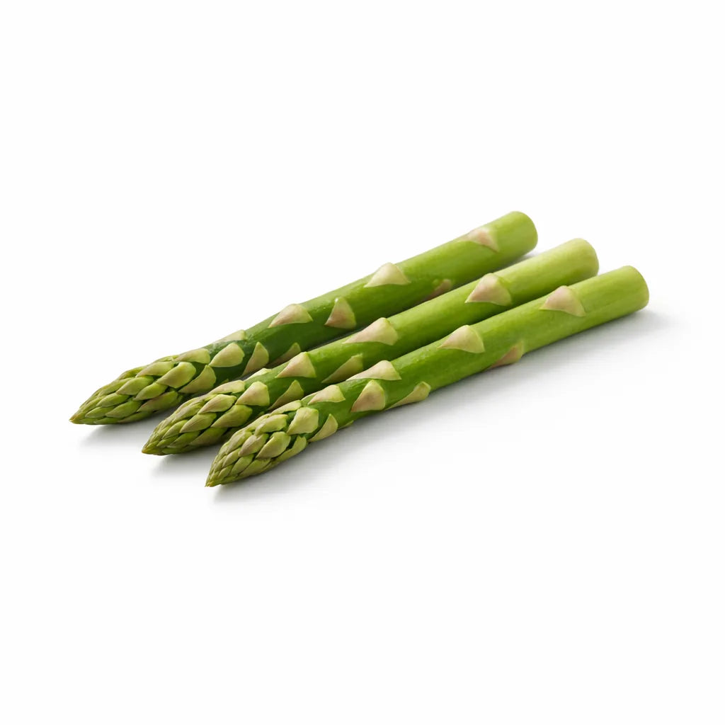 Three fresh asparagus spears