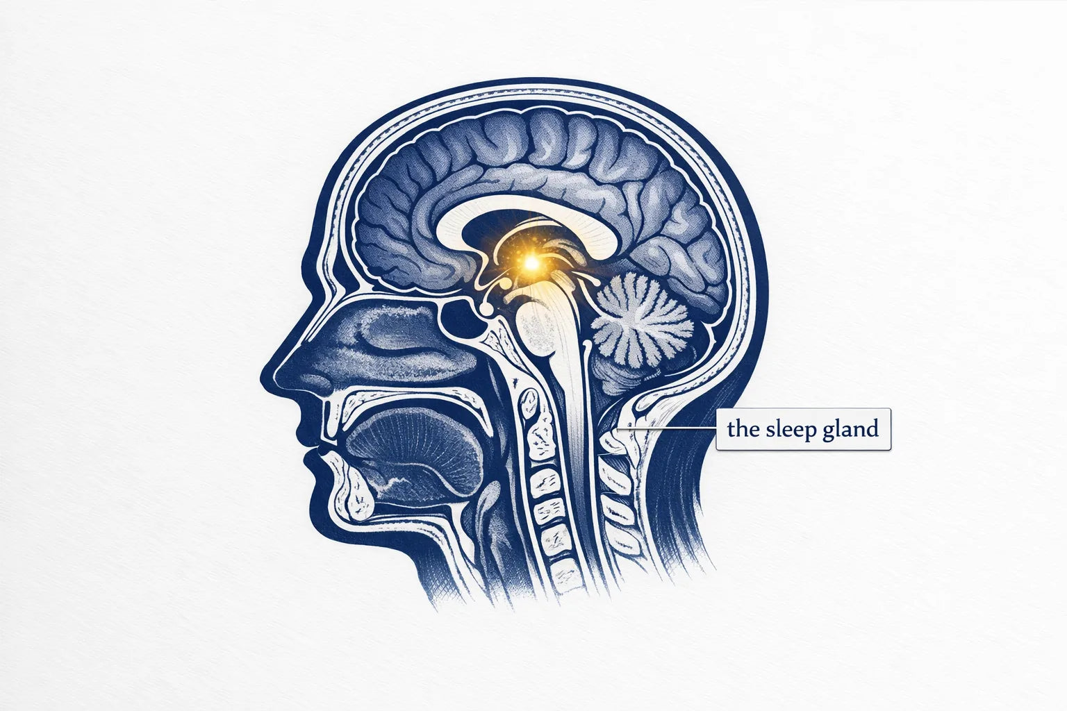 Diagram of the pineal gland, the sleep gland