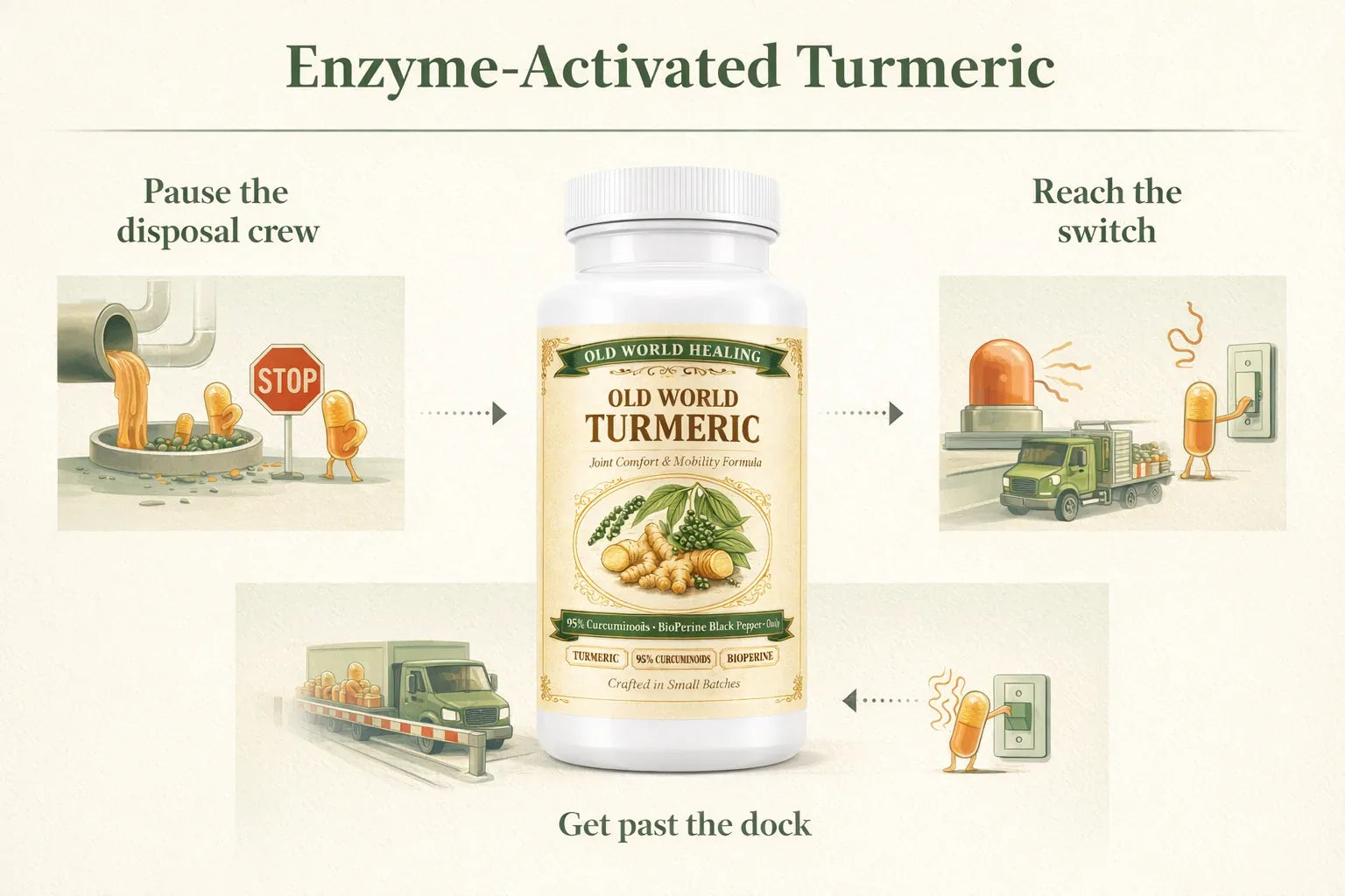 Enzyme-Activated Turmeric, the three-step mechanism