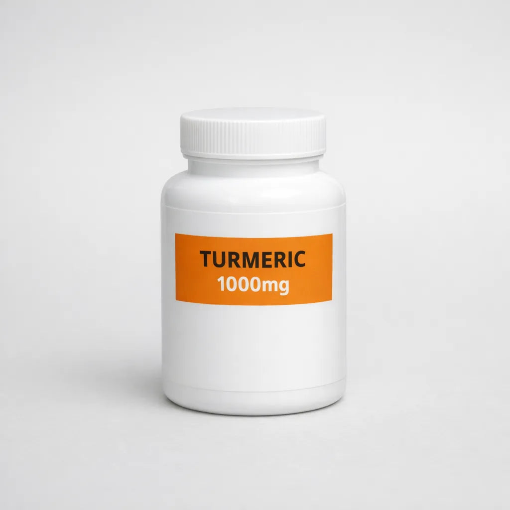 A generic turmeric supplement bottle